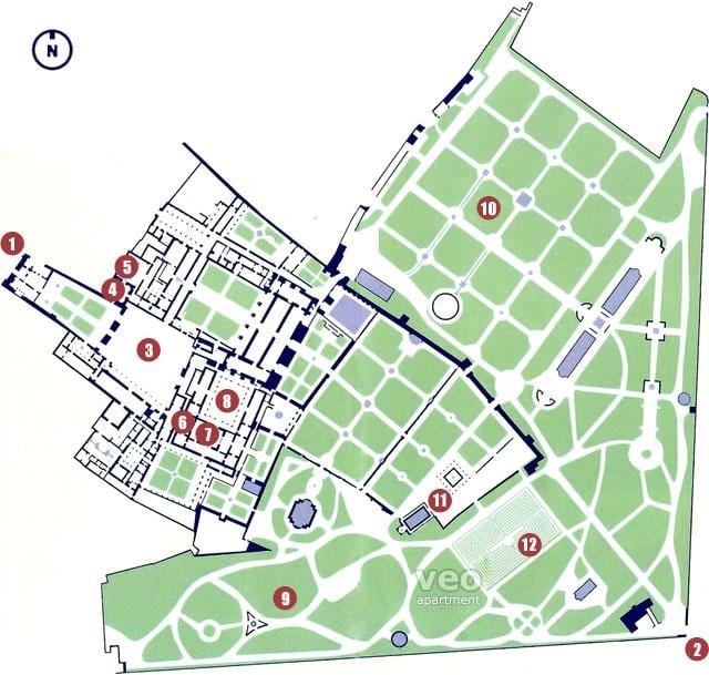 alcazar din Sevilia arată hartă
