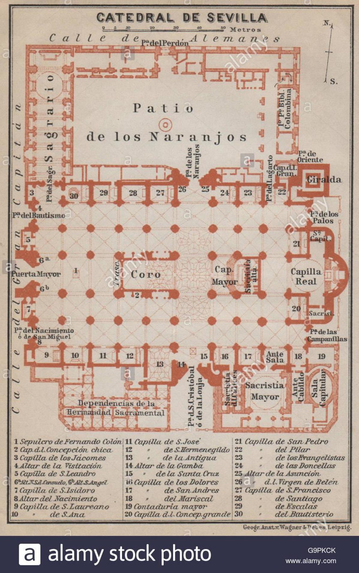 harta de catedrala din Sevilla