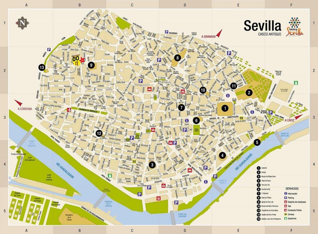 harta de plaza de armas Sevilla