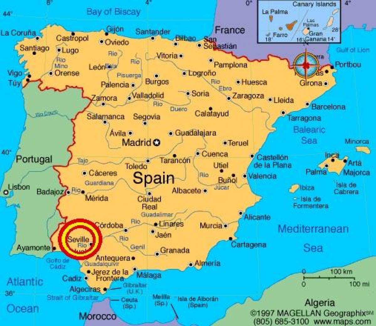 Sevilla espana hartă