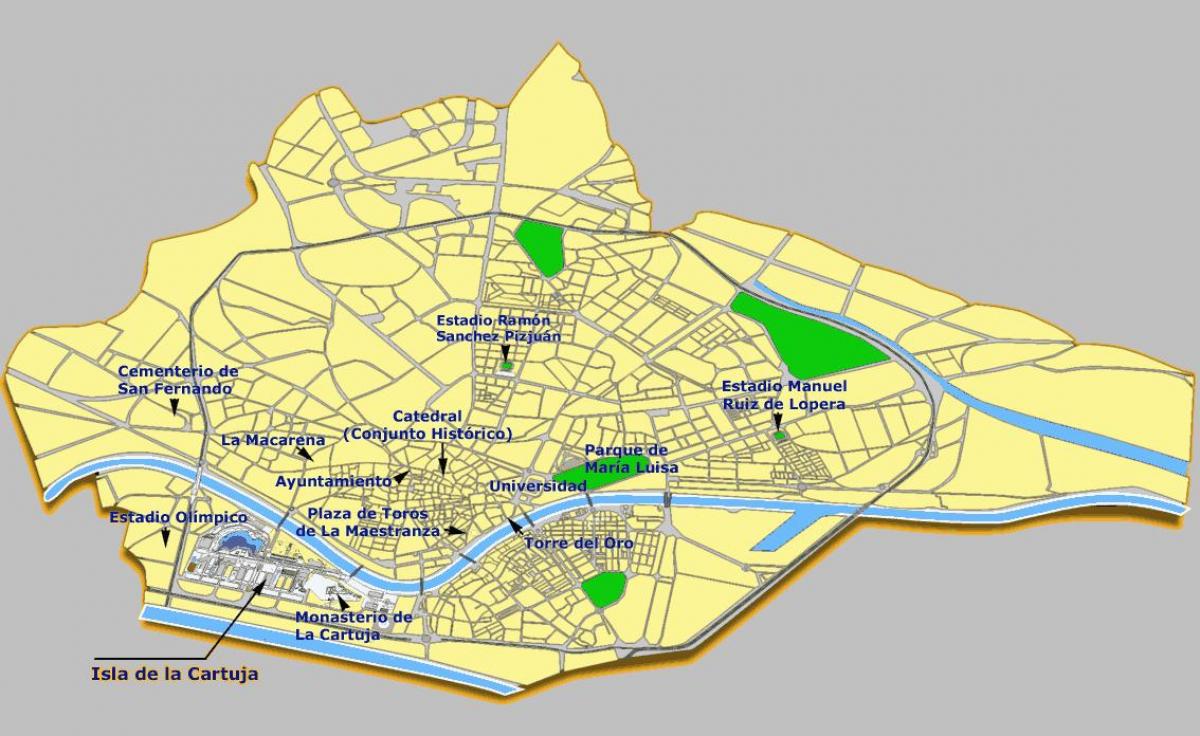 Sevilla spania atractii hartă