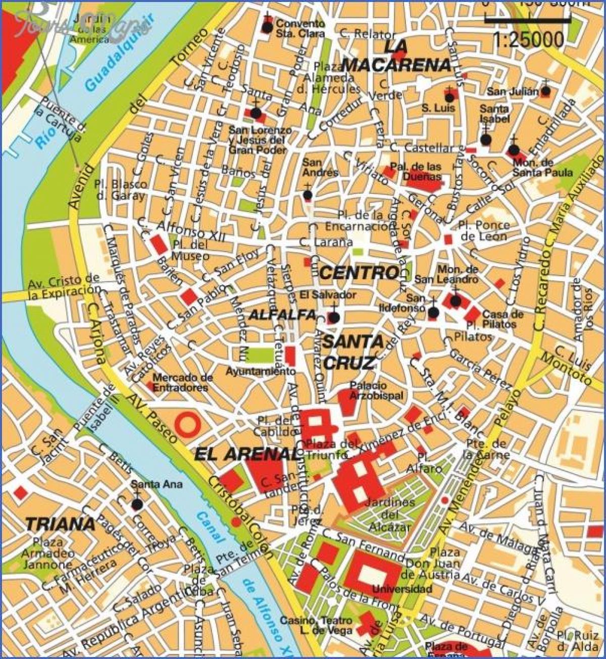 Sevilla spania harta atractii turistice