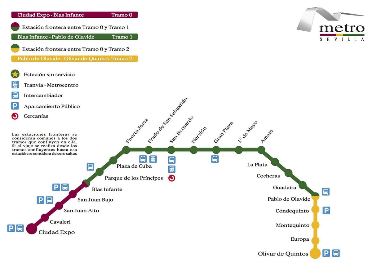 hartă de metrou Sevilla