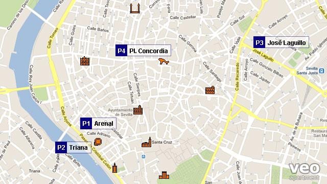 harta Sevilla parcare