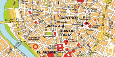 Harta de centrul orașului Sevilla spania